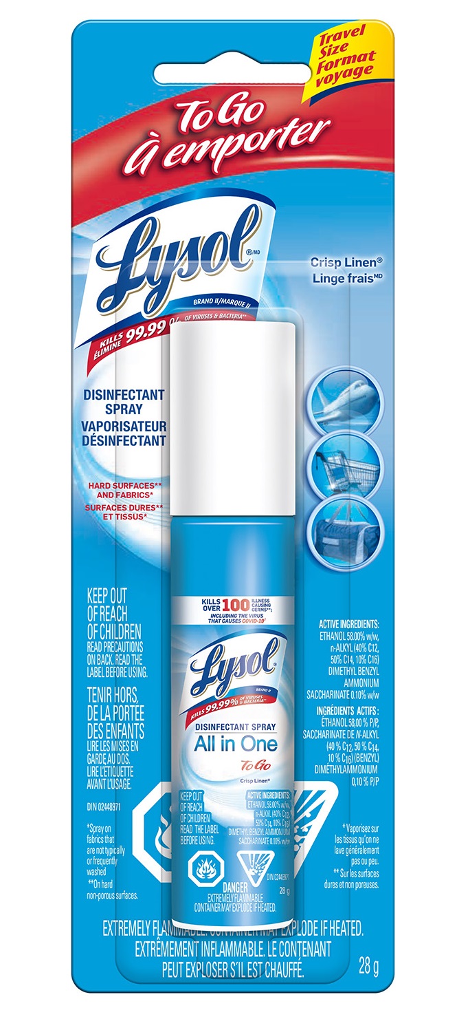 LYSOL® Disinfectant Spray - To Go - Crisp Linen (Canada) (Discontinued Jan. 2024)